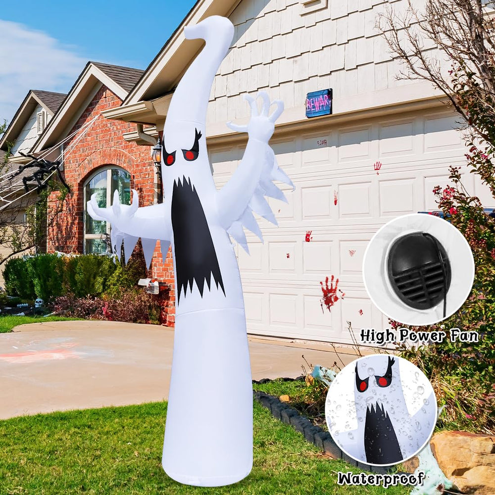 Close-up of the colorful LED lights on GOOSH Inflatable Ghost