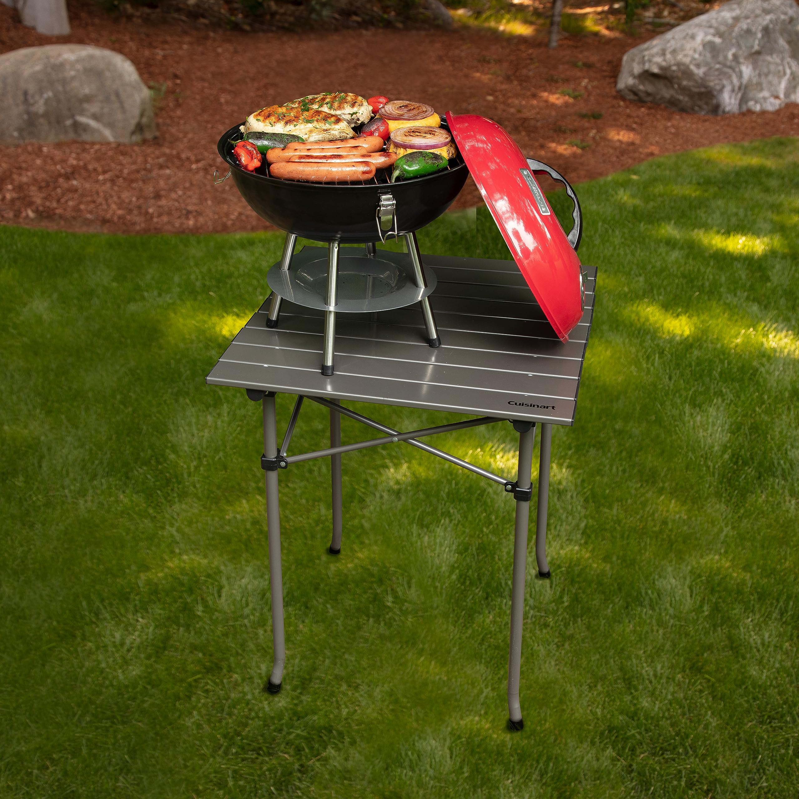 Close-up of the Cuisinart grill's dual vents for temperature control