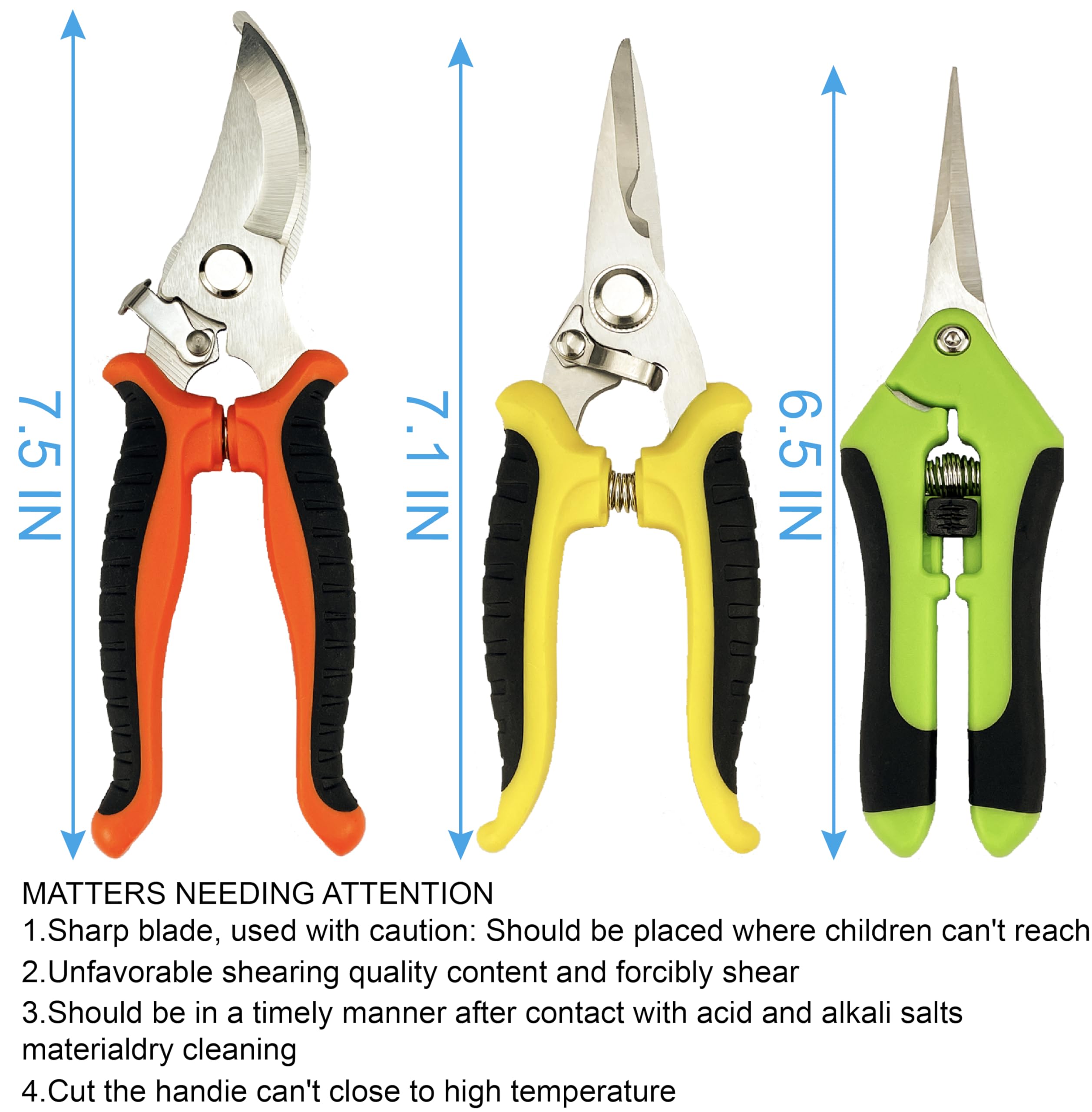 Close-up of the curved blade pruning scissors
