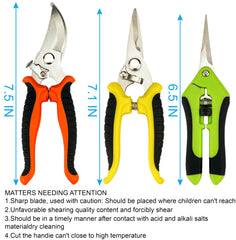 Close-up of the curved blade pruning scissors