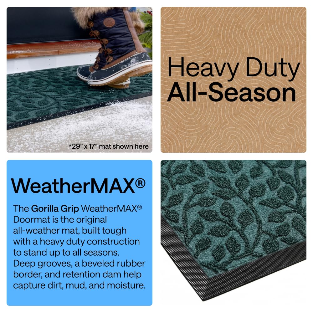 Close-up of the deep grooves on GORILLA GRIP WeatherMAX Door Mat