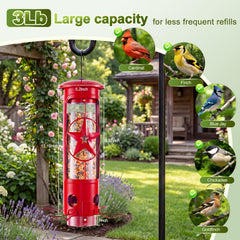Close-up of the detachable base of ZZOOEE bird feeder