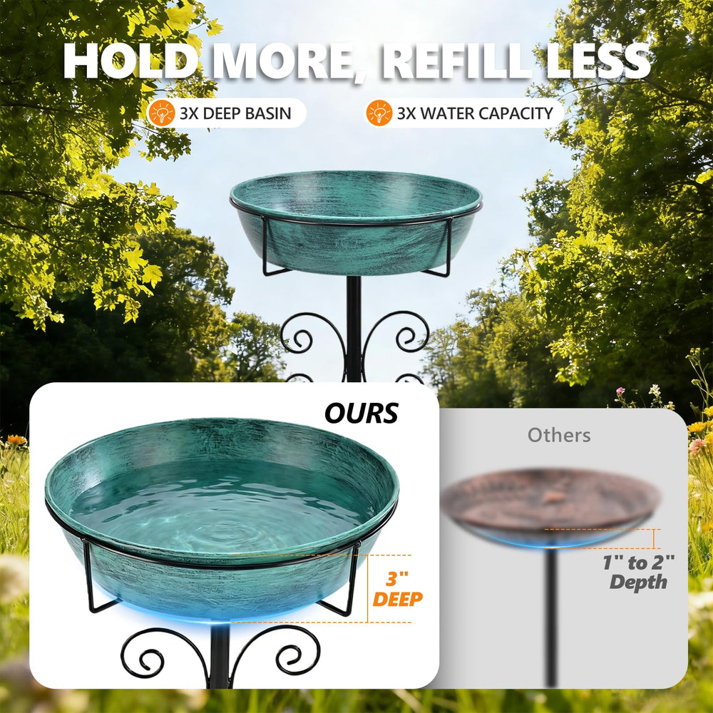 Close-up of the detachable basin of inanil bird bath