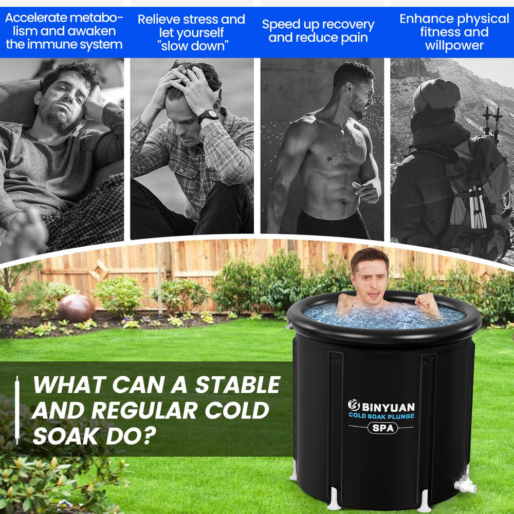 Close-up of the drain valve on BINYUAN Ice Bath Tub