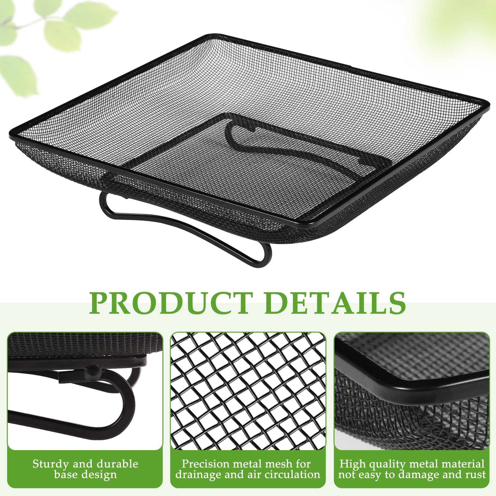 Close-up of the durable black powder-coated surface