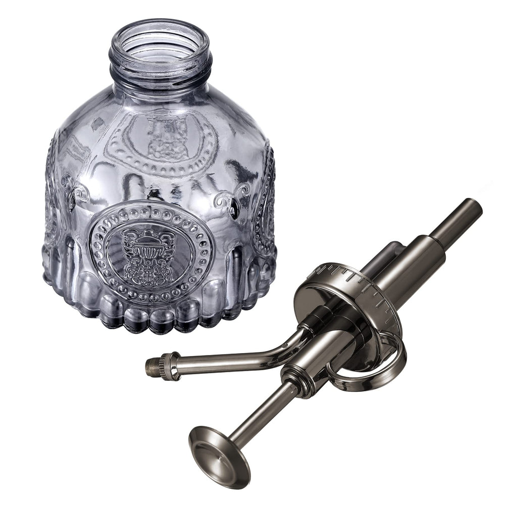Close-up of the Ebristar glass plant mister pump mechanism
