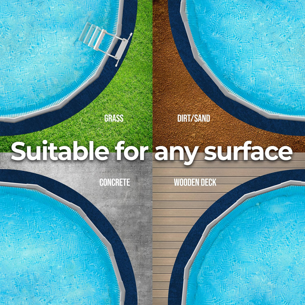 Close-up of the edge of the pool liner pad