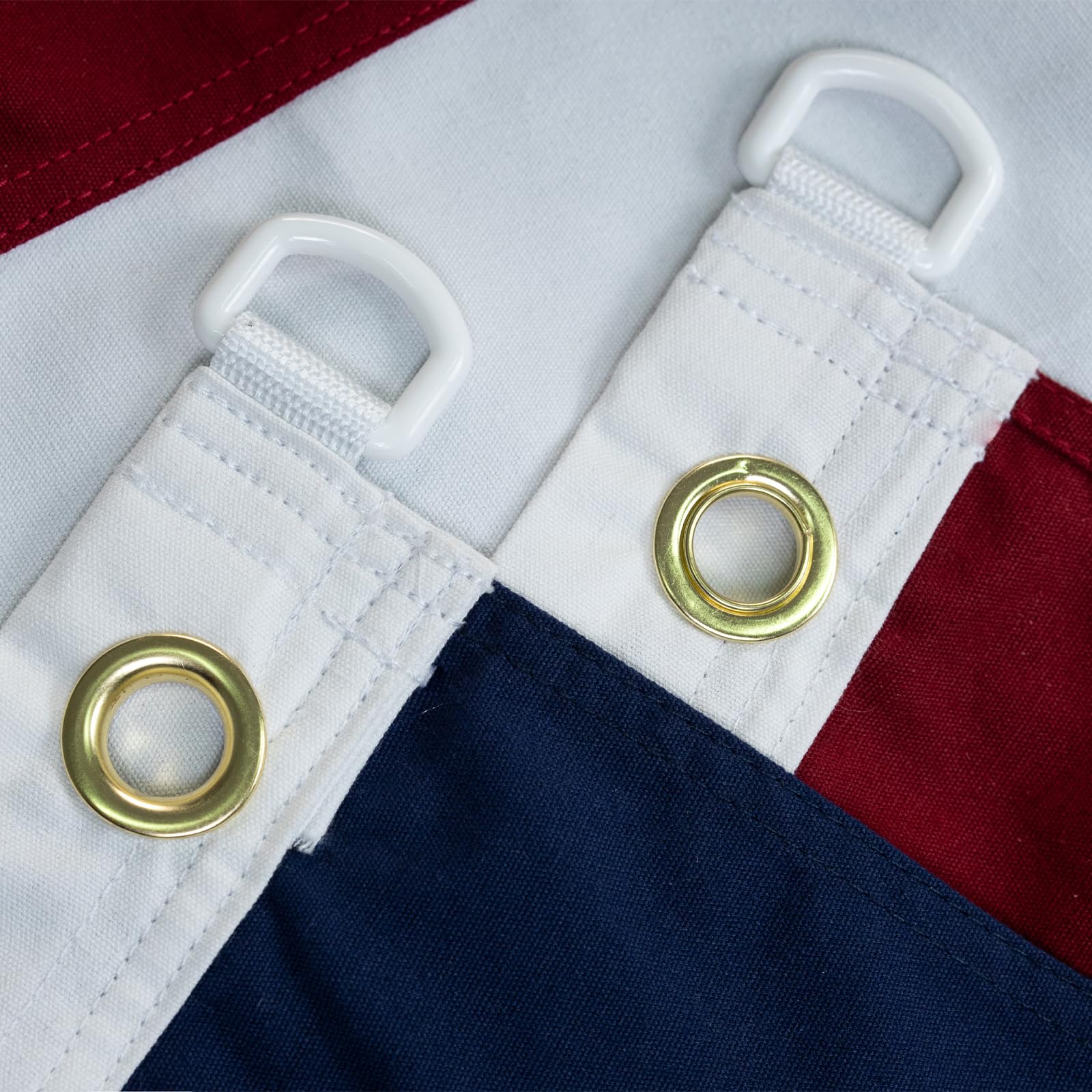 Close-up of the embroidered details on Bradford American Flag