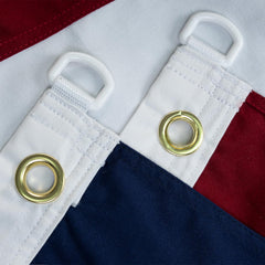 Close-up of the embroidered details on Bradford American Flag