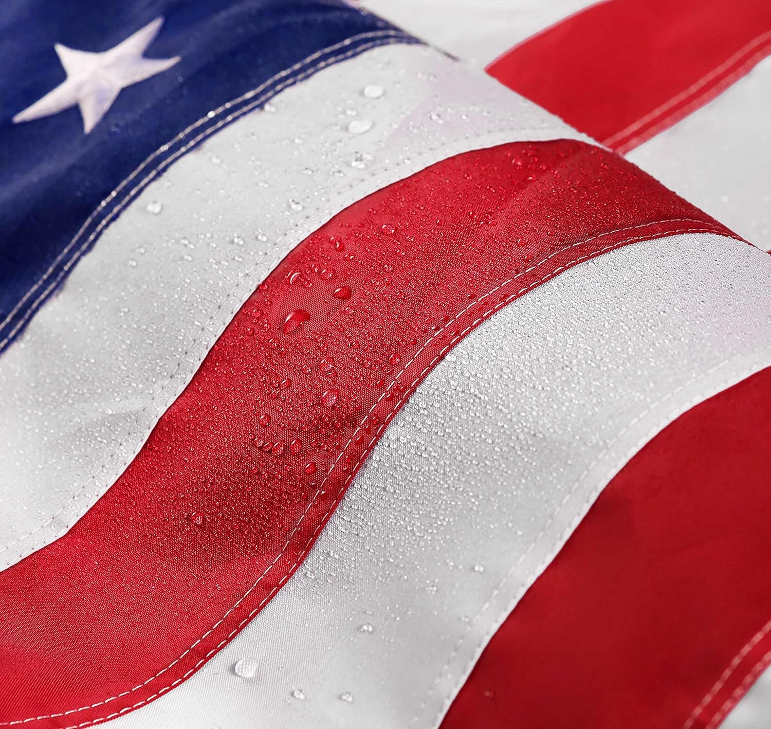 Close-up of the embroidered stars on DANF FLAG American Flag
