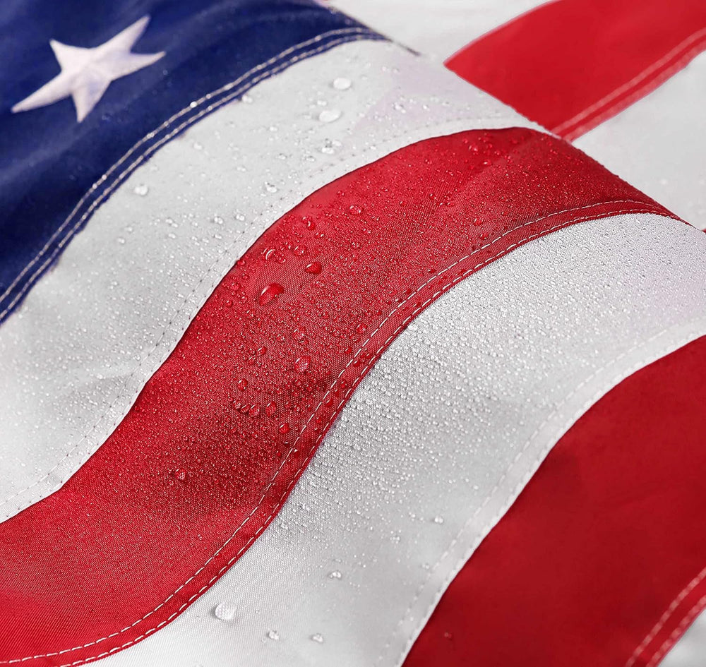 Close-up of the embroidered stars on DANF FLAG American Flag