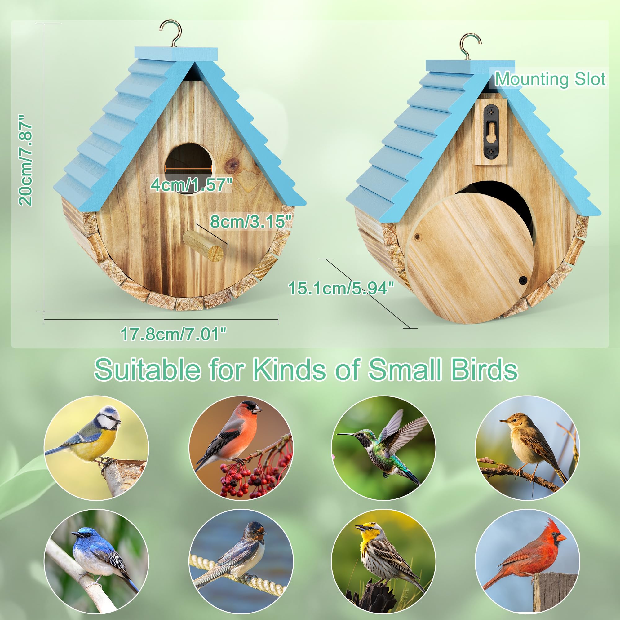 Close-up of the entrance hole of Auslar bird house