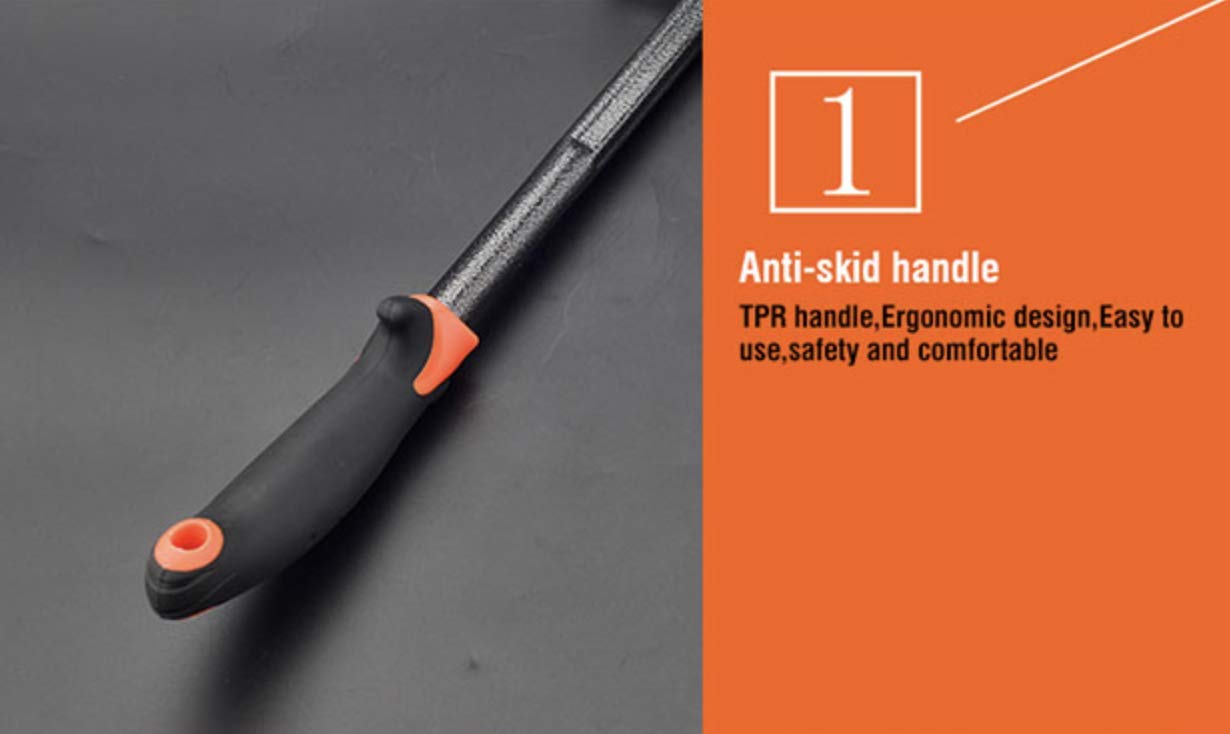 Close-up of the ergonomic rubber grip on Edward Tools Hand Hoe