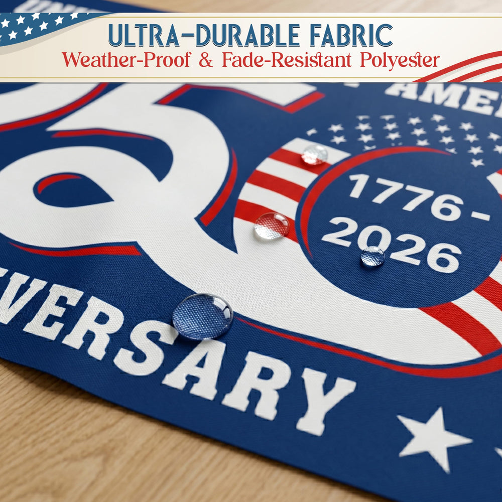 Close-up of the fabric of FLAGWIX Anniversary Flag