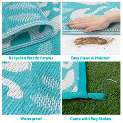 Close-up of the fabric texture of HEBE outdoor rug