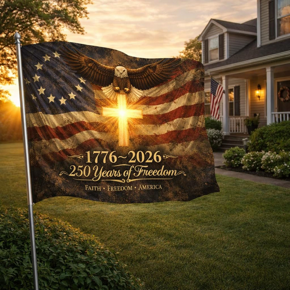 Close-up of the fabric texture of the Generic US 250 Flag