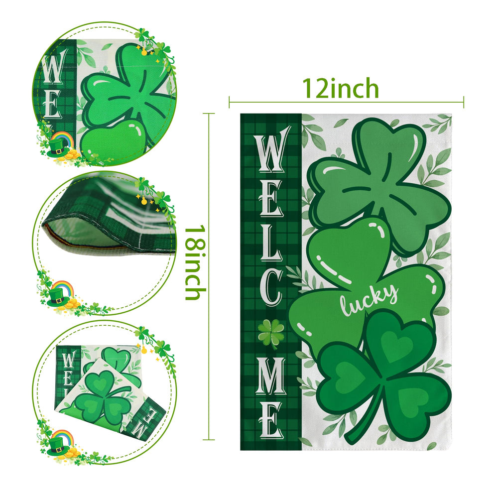 Close-up of the fabric texture of the OHOME Shamrock Garden Flag