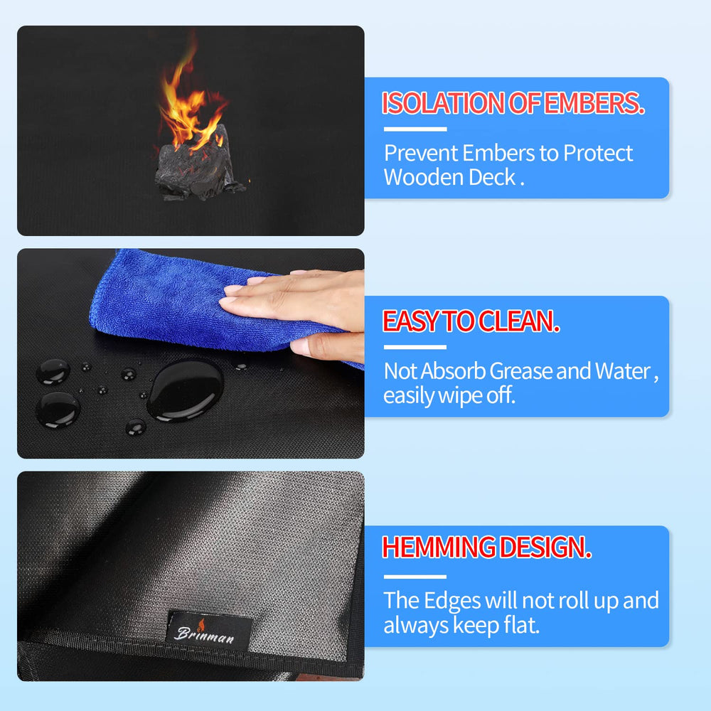 Close-up of the fireproof material of Brinman grill mat