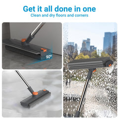 Close-up of the flexible silicone squeegee on the UTBAMST pool scrub brush
