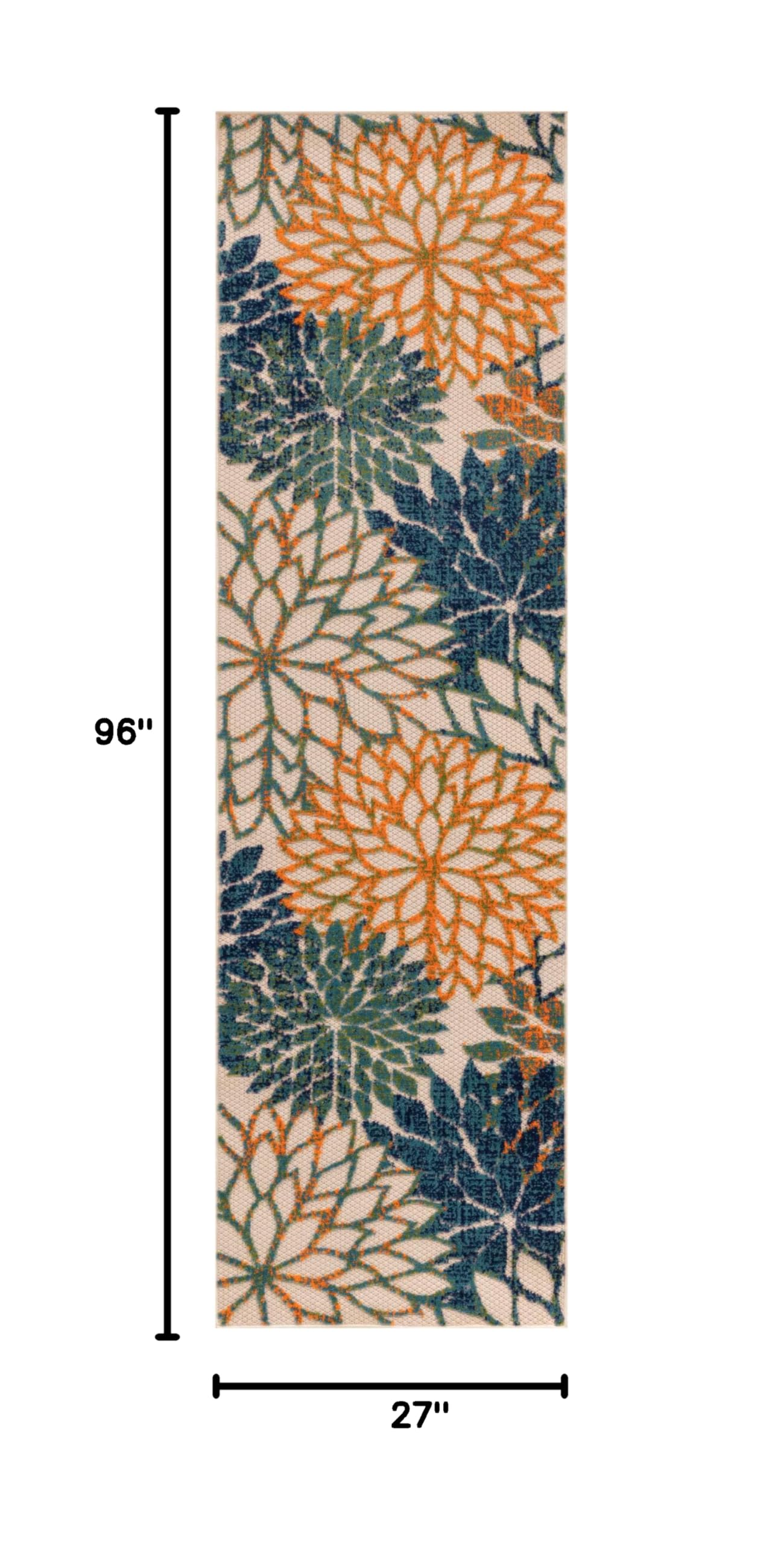 Close-up of the floral pattern on Nourison Aloha Area Rug