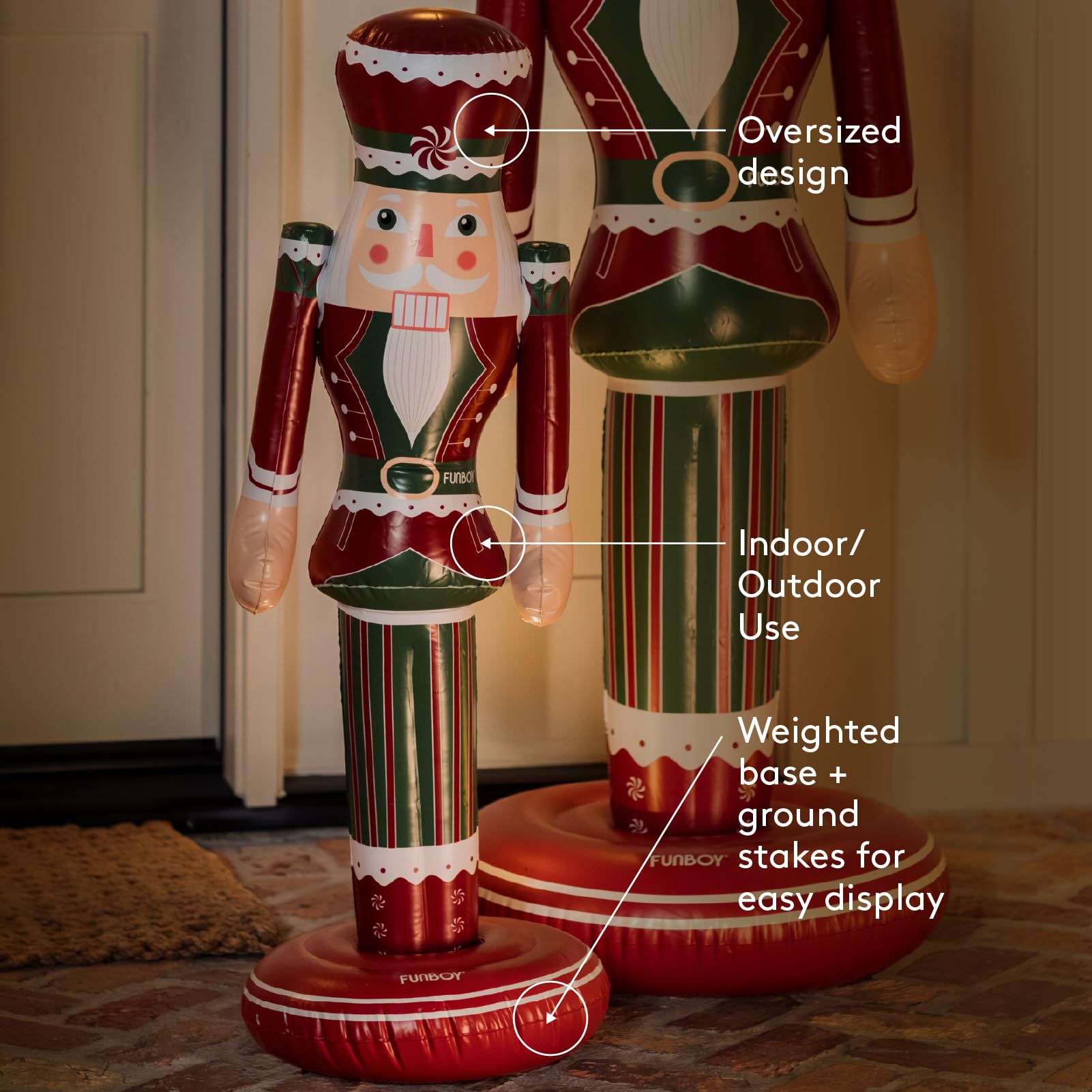 Close-up of the FUNBOY Peppermint Nutcracker's details