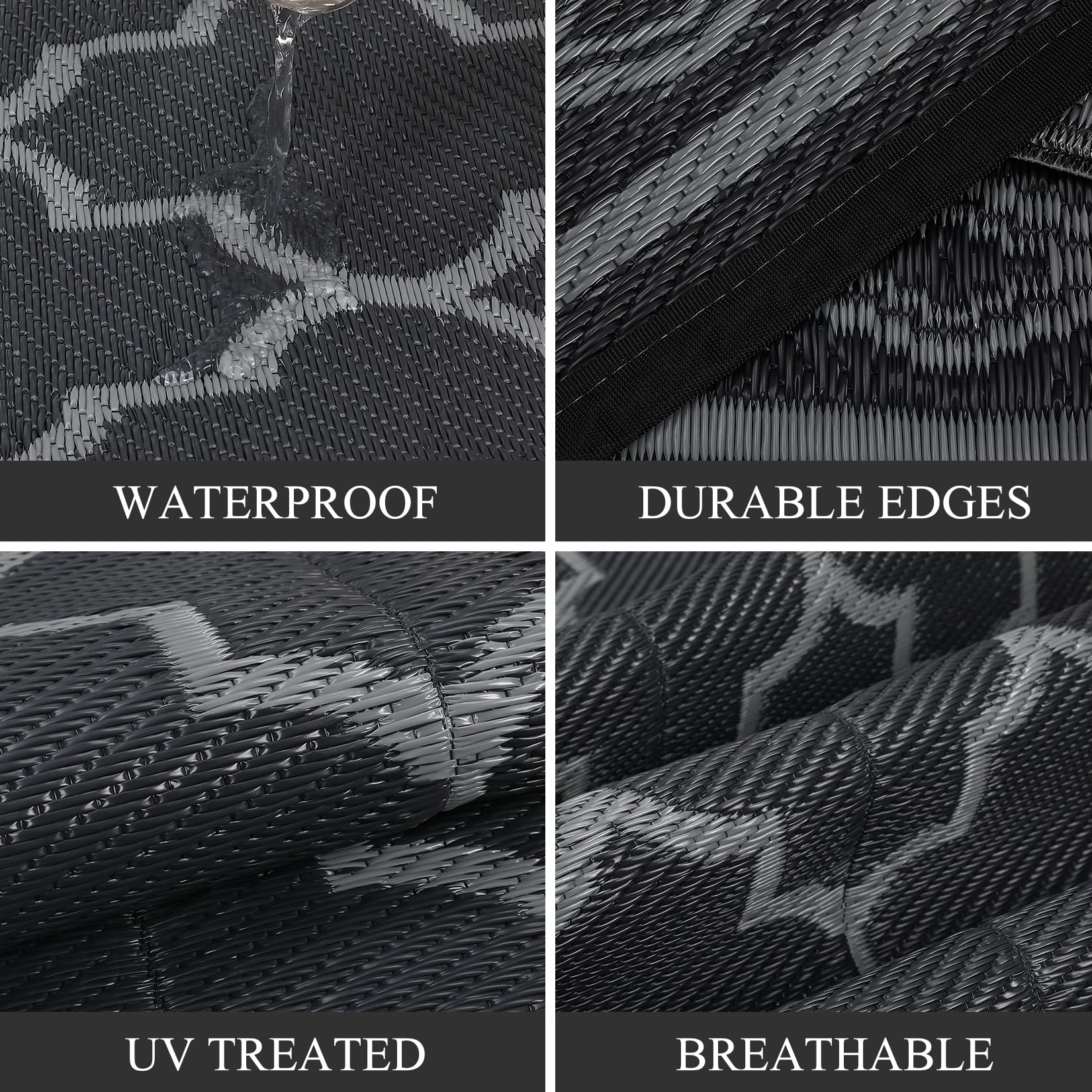 Close-up of the Garvee waterproof outdoor rug