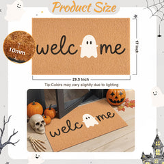 Close-up of the ghost detail on Fttoyoly Halloween mat