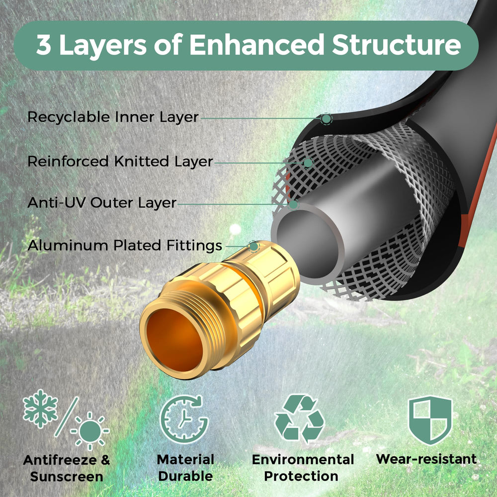 Close-up of the Giraffe Hybrid Garden Hose showing flexible design