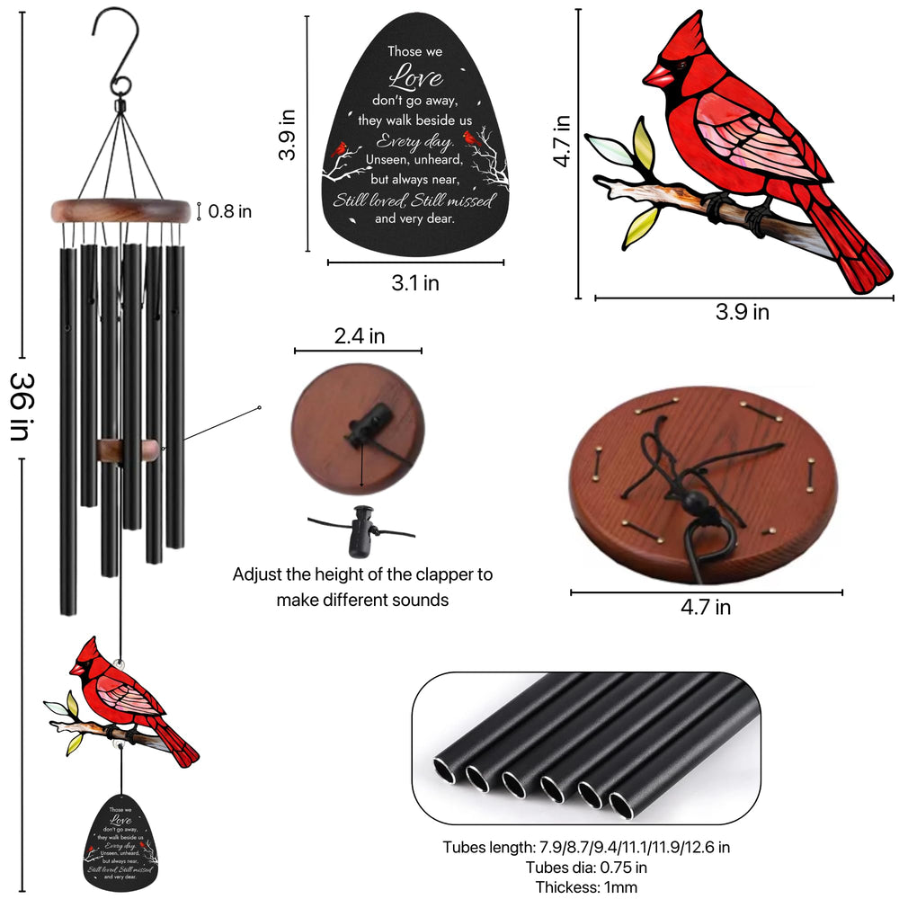 Close up of the glass red cardinal suncatcher in sunlight