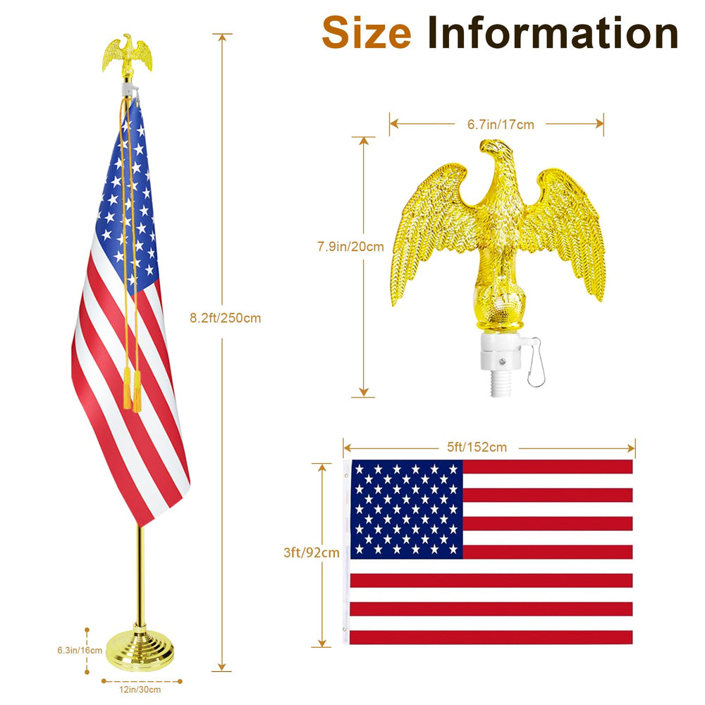 Close-up of the golden eagle topper on SCZS flagpole