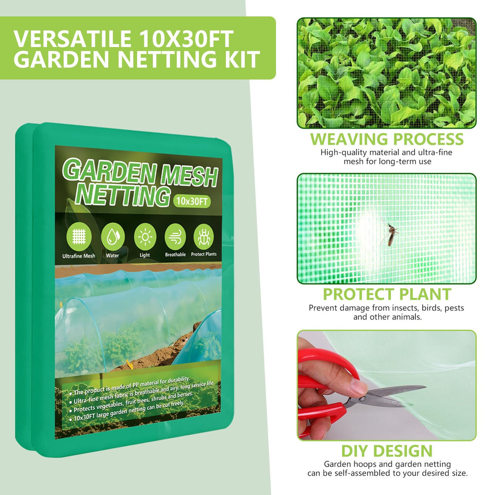 Close-up of the green ultra-fine mesh netting
