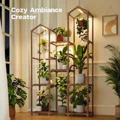 Close-up of the grow light settings on Bamworld Plant Stand