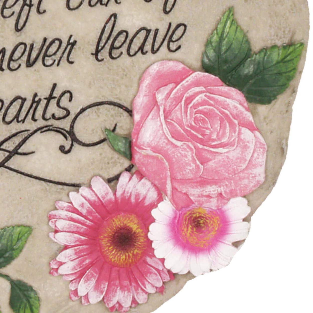 Close-up of the hand-painted detail on Spoontiques garden stone