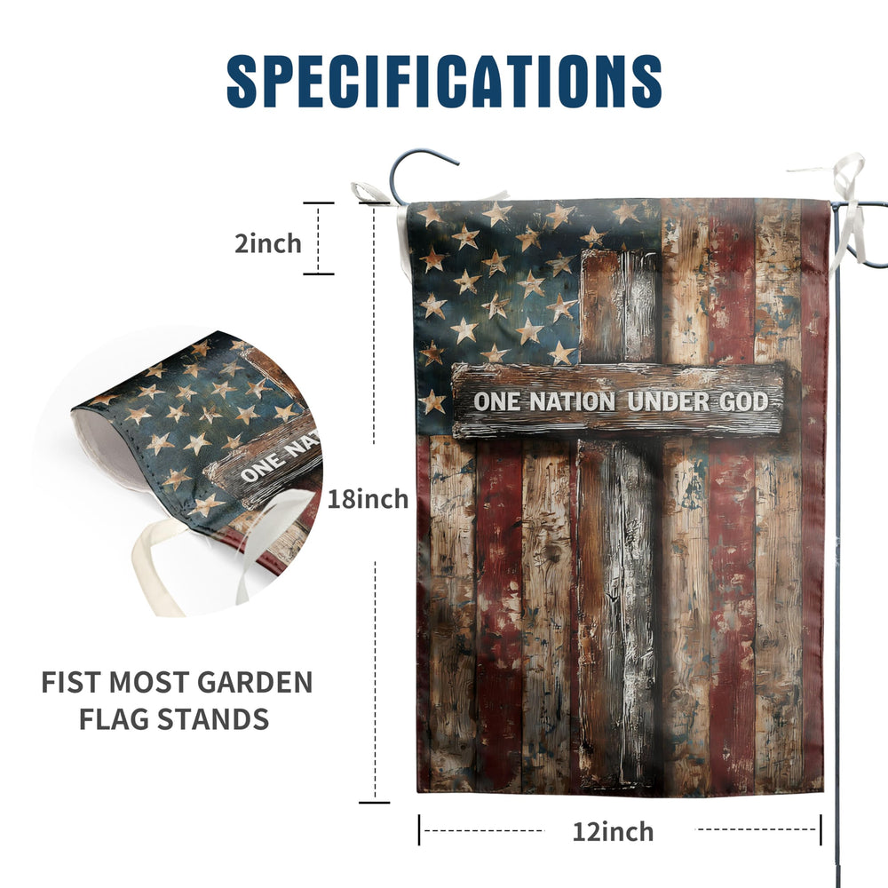 Close-up of the hanging sleeve of the garden flag