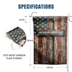 Close-up of the hanging sleeve of the garden flag