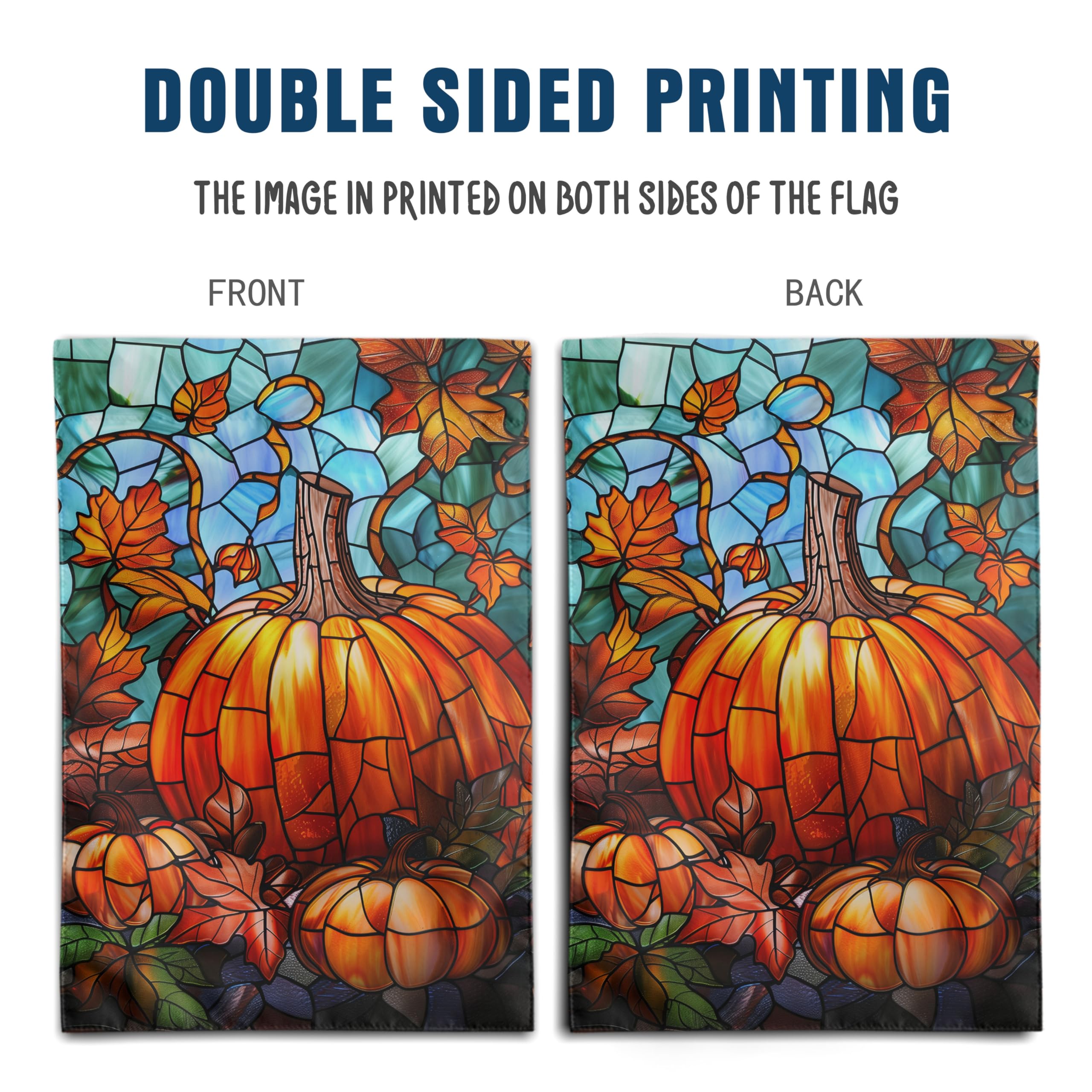 Close-up of the hanging sleeve of the Pumpkin Fall Garden Flag