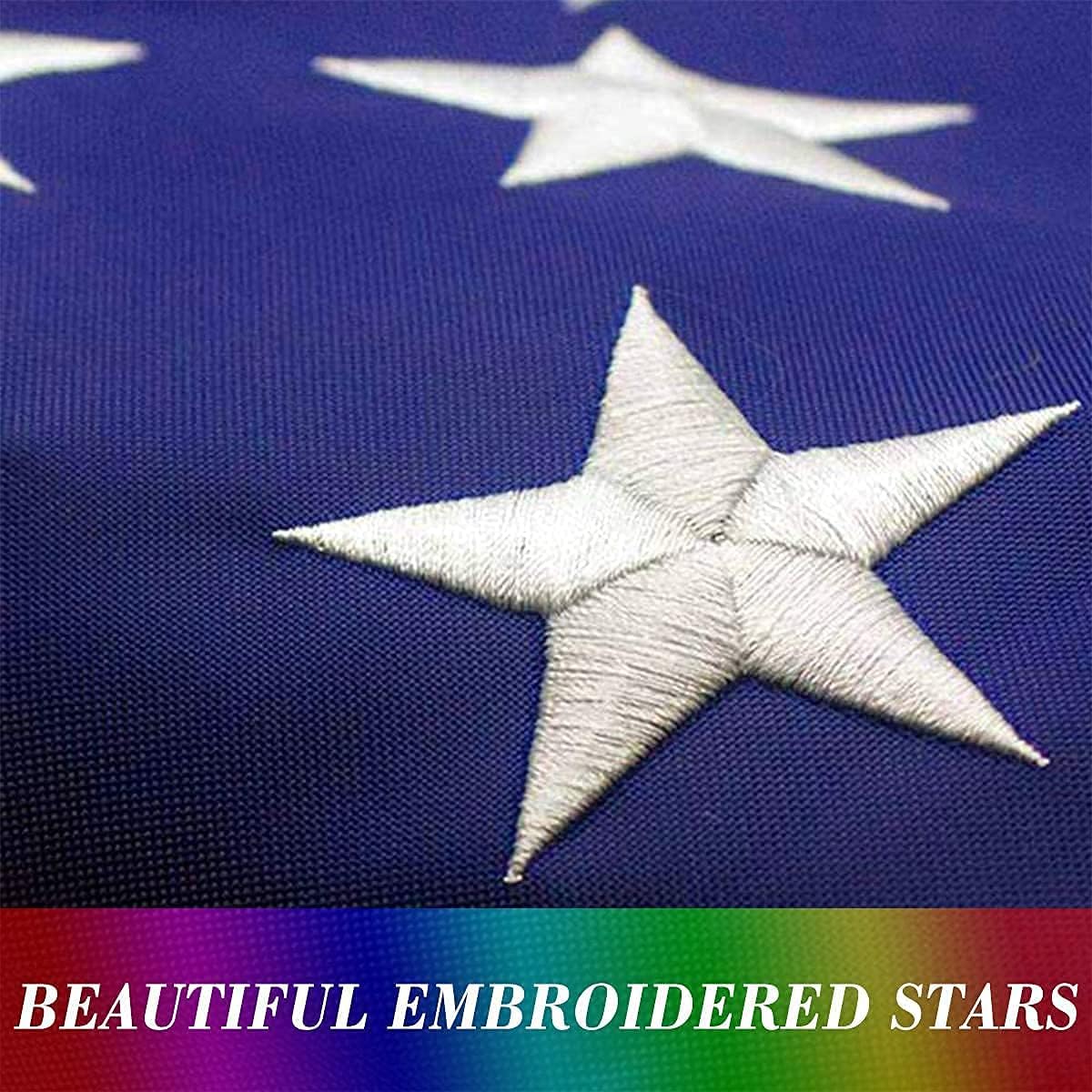 Close-up of the HASRLWINS flag's vibrant colours and fabric texture