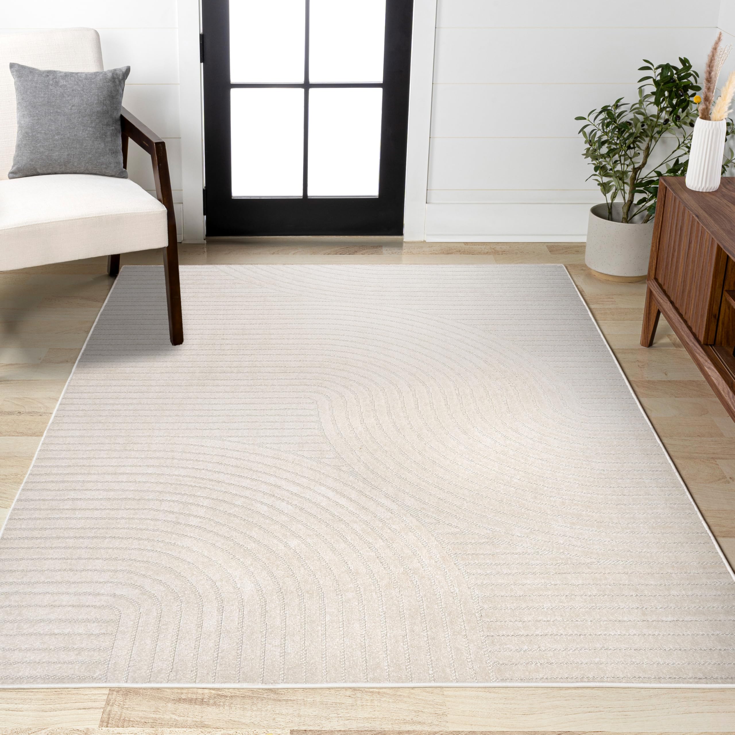 Close-up of the high-low pile on the JONATHAN Y Hallie Rug