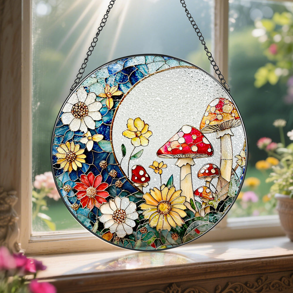 Close-up of the intricate design of the suncatcher