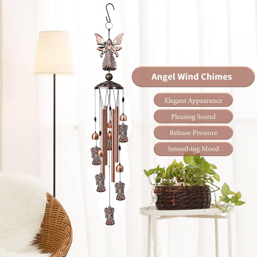 Close-up of the intricate details on the Nowpis Angel Wind Chimes
