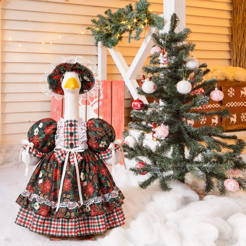 Close-up of the lace trim on the Christmas Goose Outfit