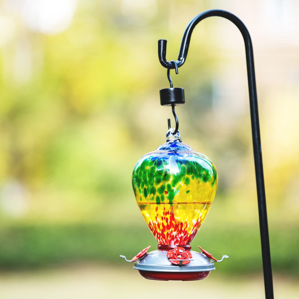 Close-up of the LaElvish Hummingbird Feeder's ant moat