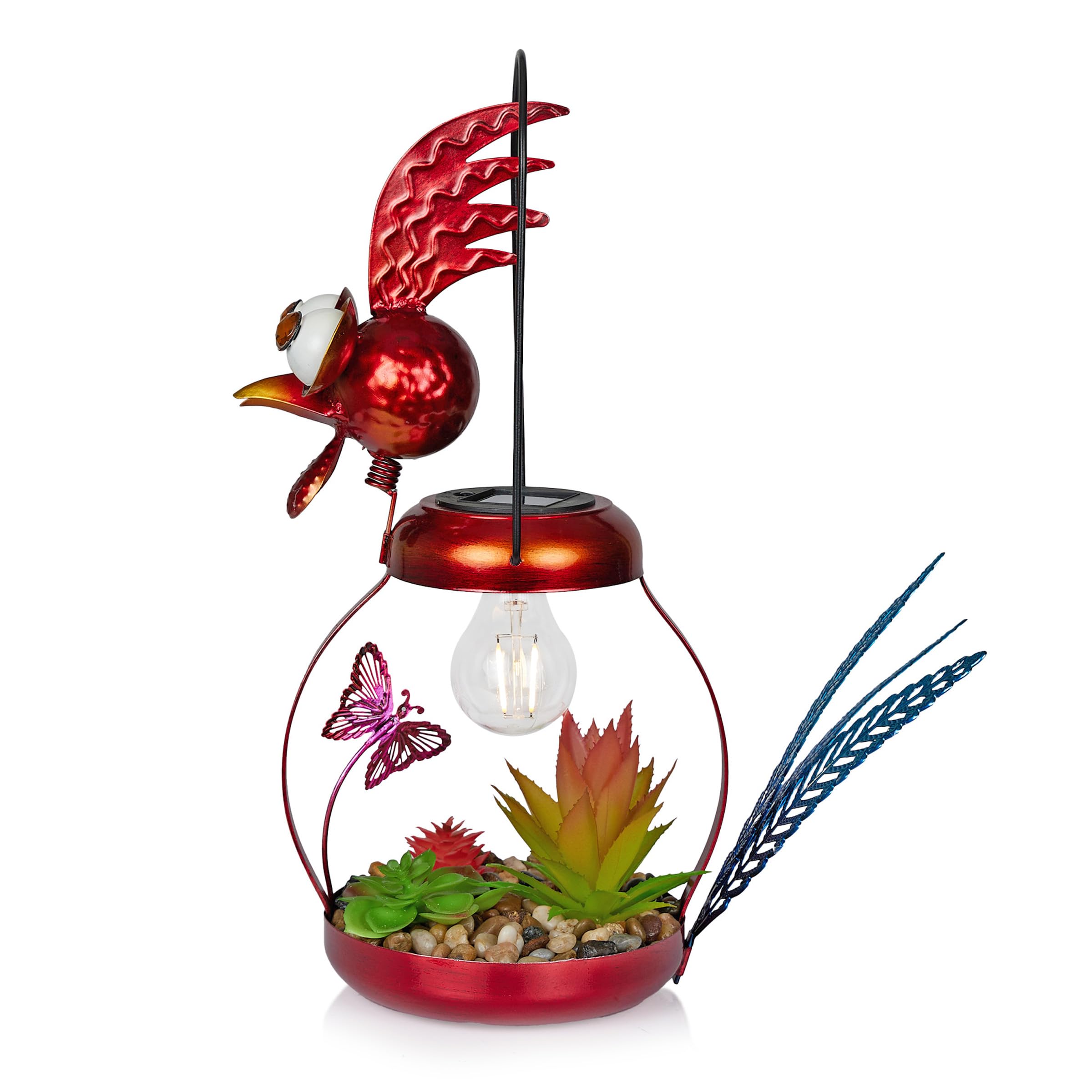 Close-up of the LED lights on the Alpine Metal Rooster