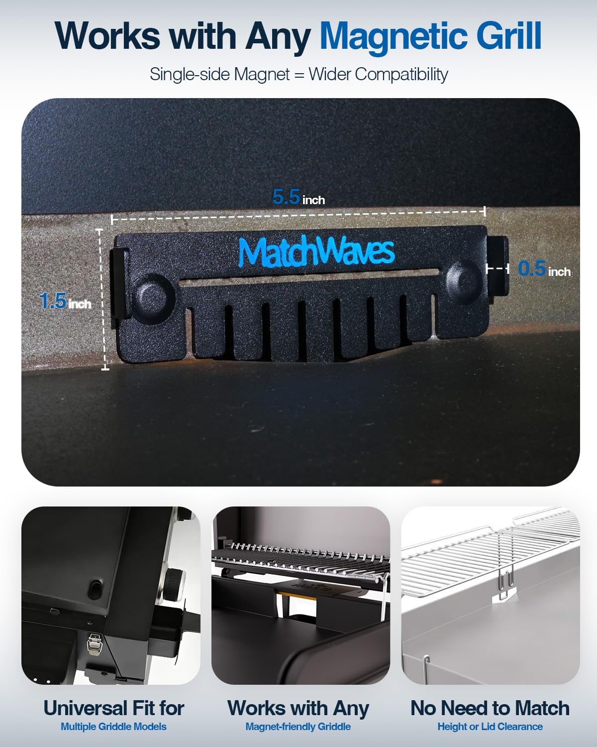 Close-up of the magnetic design of Matchwaves Grease Gate Blocker