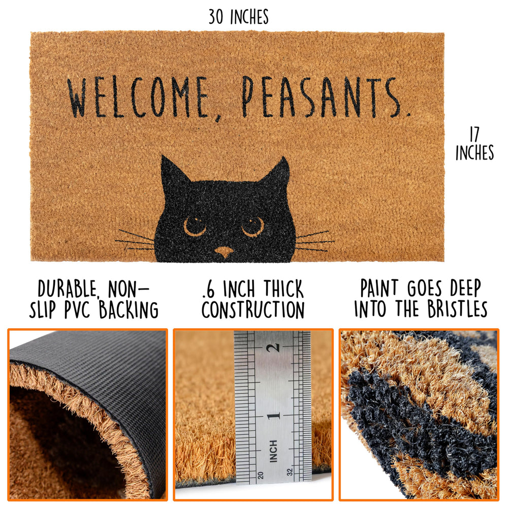 Close-up of the MAINEVENT Black Cat Doormat texture