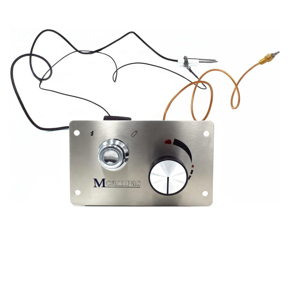 Close-up of the MCAMPAS push button igniter for fire pit