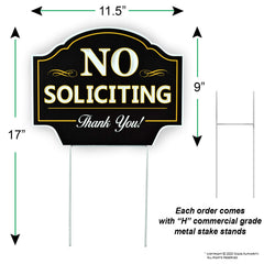 Close-up of the message on the Signs Authority No Soliciting Sign