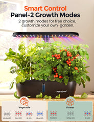 Close-up of the MetryGrow hydroponic system's adjustable stand