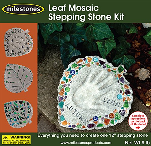 Close-up of the mosaic glass and gems in the stepping stone kit