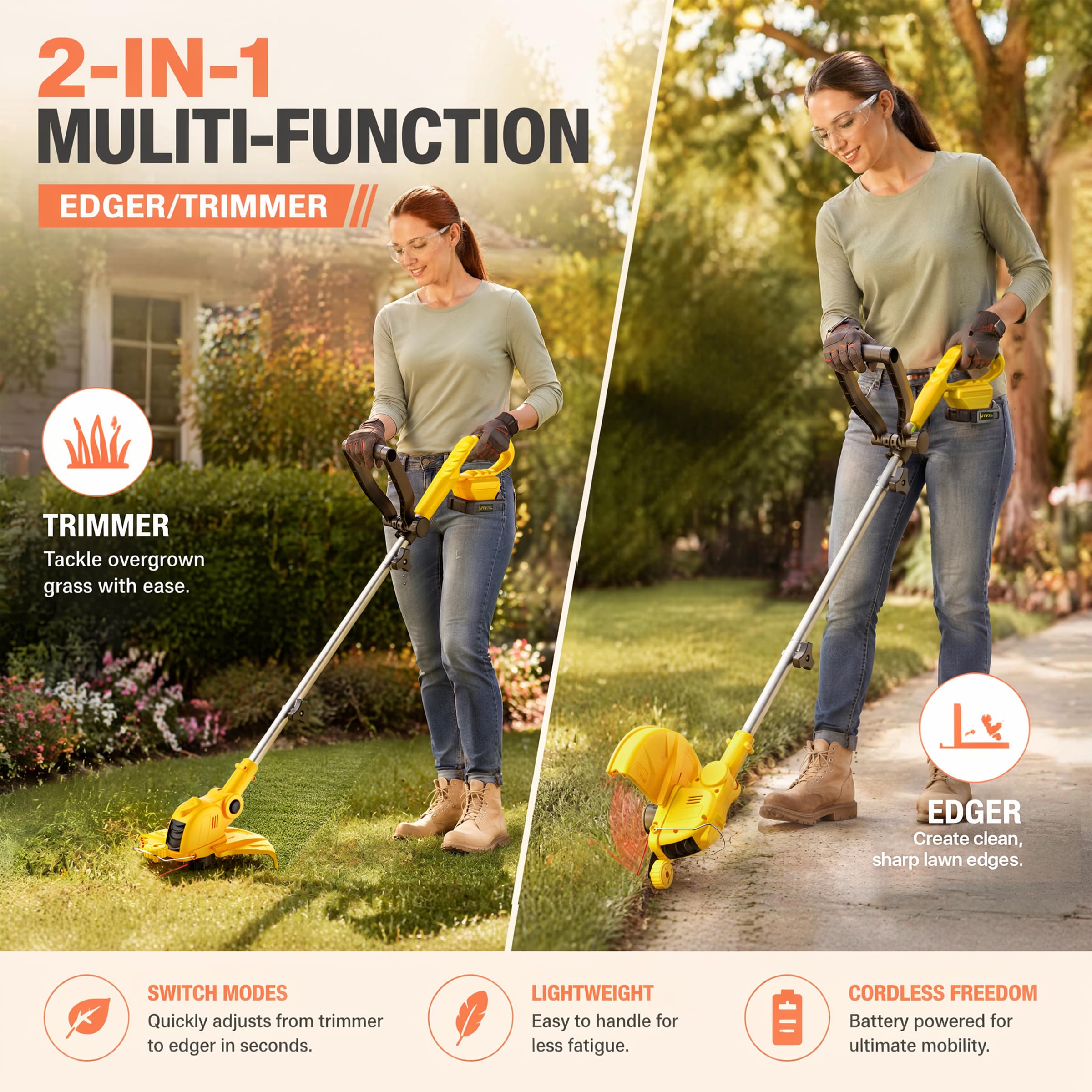 Close-up of the motor of the ALSO GO Cordless String Trimmer